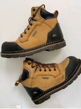 RidgeCut Men's Steel Toed Waterproof Leather Lace-Up Work Boot Size 11M